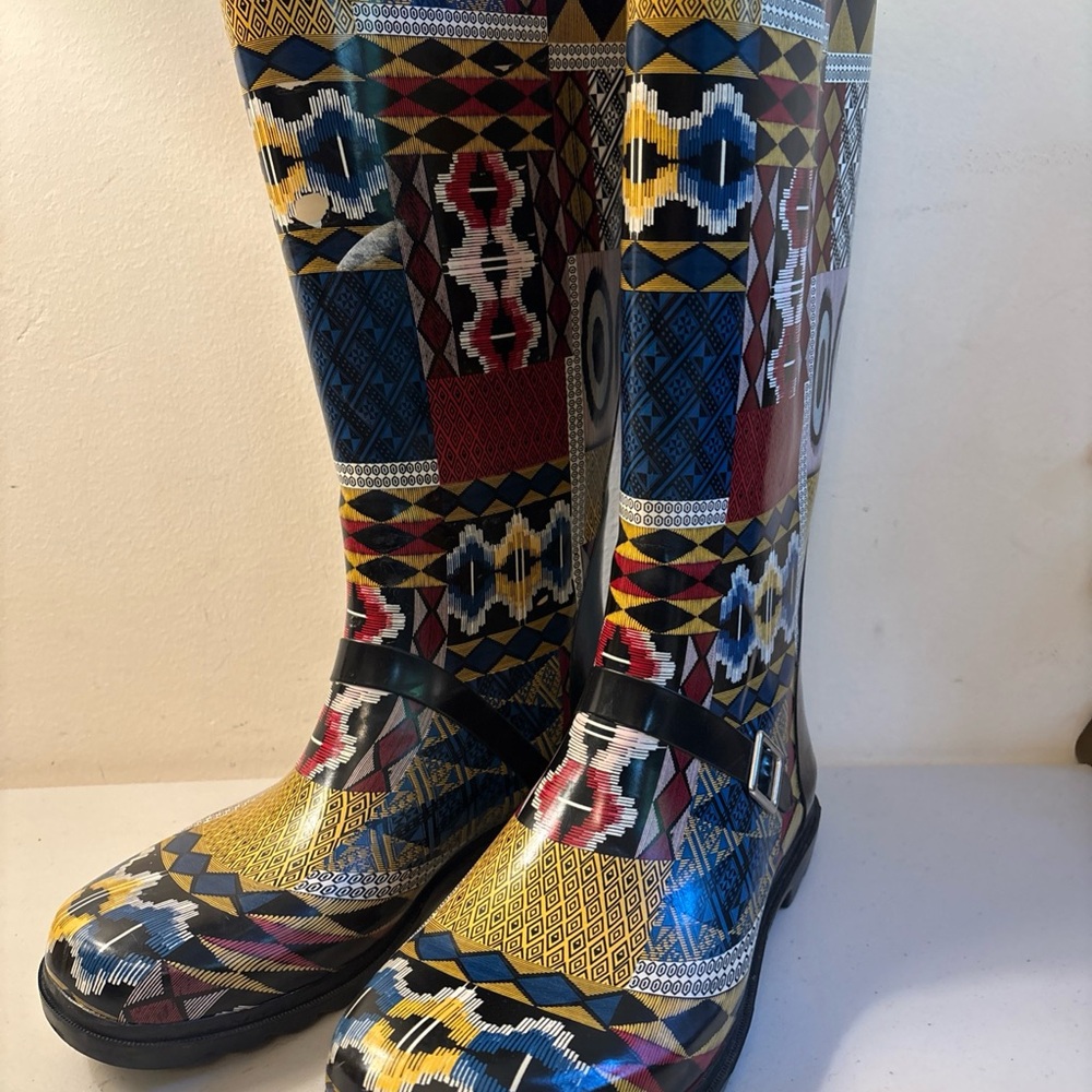 Gioseppo Colorful Patterned Rubber Rain Boots